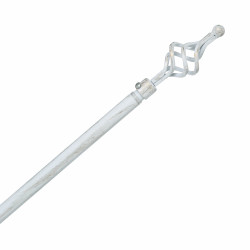 Tringle métal 120 à 210 cm avec enbouts déco spiral blanc
