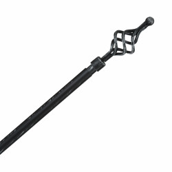 Tringle métal 120 à 210 cm avec enbouts déco spiral noir