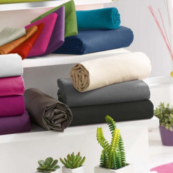 Drap housse Blanc 160 x 200 cm / 100% coton / 57 fils/cm²