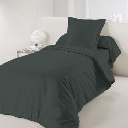 Housse de couette Anthracite 140 x 200 cm / 100% Coton / 57 Fils/cm² pour lit 1 place