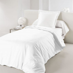Housse de couette Blanc 140 x 200 cm / 100% Coton / 57 Fils/cm² pour lit 1 place