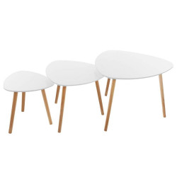 Lot de 3 tables café blanc Miléo Atmosphera