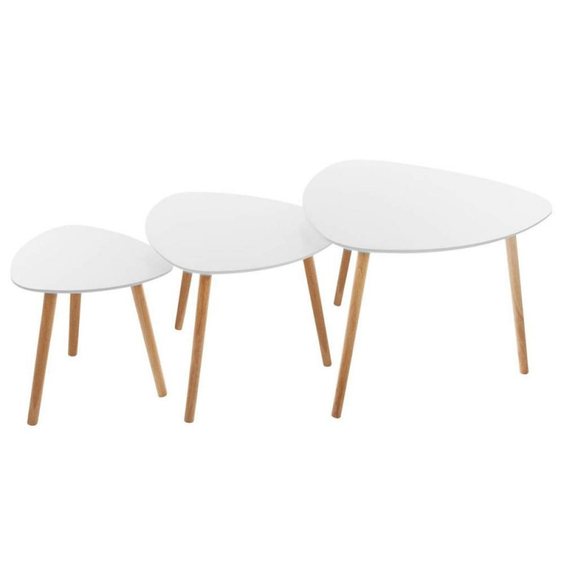 Lot de 3 tables café blanc Miléo Atmosphera