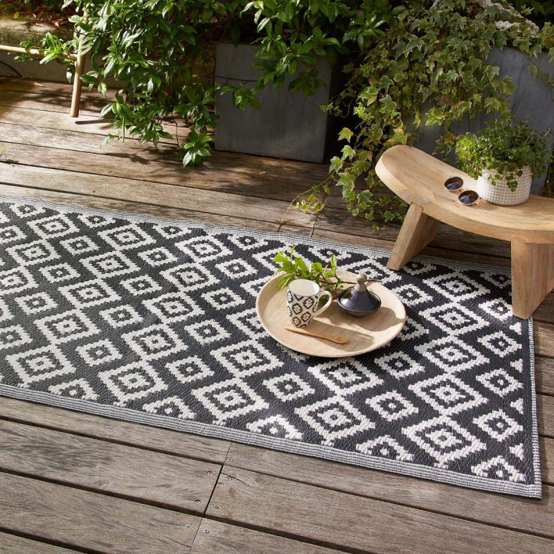 Tapis d'extérieur géométrique 90 x 180 cm