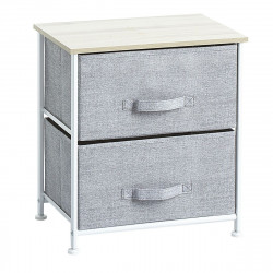 Table de chevet déco 2 tiroirs Gris clair Atmosphera