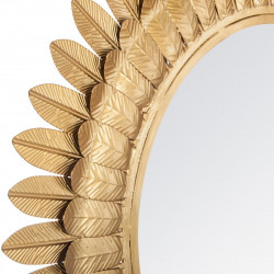 Miroir métal feuilles or rond 70 cm Atmosphera