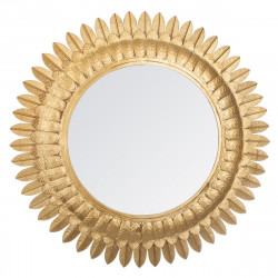 Miroir métal feuilles or rond 70 cm Atmosphera